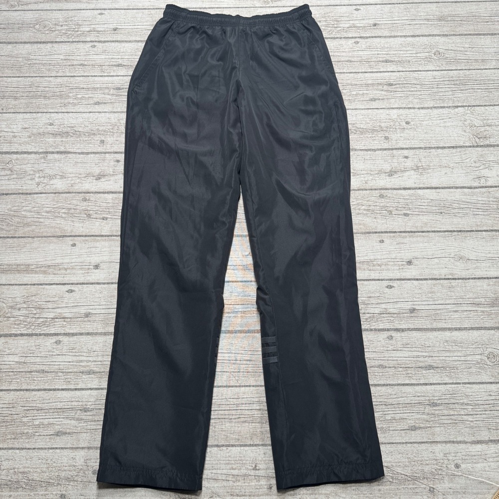 Adidas Track Pants Men's Small Black Mesh Lined Windbreaker Athletic Gym Joggers